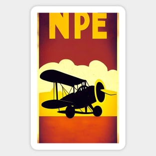 Vintage Airplane Poster Sticker